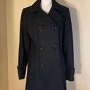 Anne Klein  Black Double Breasted Wool Blend Pea Coat Size S Photo 2