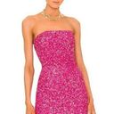 Retrofete Heather Sequin Dress in Hot Pink Strapless Mini Size Medium NWT Photo 0