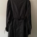 Tahari  Black Ruffle Detail Trench Coat Photo 12