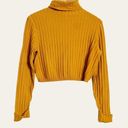 Lovers + Friends Revolve  Mustard Yellow Turtleneck Crop Sweater Size M Photo 0