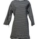 Everlane  Breton Black White Stripe Zip Shoulder Oversized Shift Dress XS Photo 0