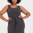 Torrid CHARCOAL GREY JERSEY TIE FRONT SHIFT DRESS Photo 0