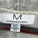 Magaschoni  Hooded Plaid Open Front Cardigan Sweater Gray White Large Photo 10