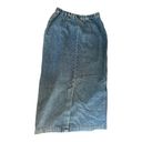 American Vintage Vintage 90’s Stonebridge long faux wrap blue denim skirt side pockets size 4 P Photo 6