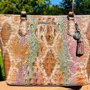 Brahmin  medium Asher truffle python tote bag with tassel HTF​​​​​​​ Photo 0