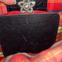 Brighton  straw plaid shoulder bag, long black leather strap, magnetic clasp Photo 4