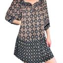 Angie NWT  Women’s Mini Geometric Printed Boho Hippie Puff Sleeve Dress Photo 0