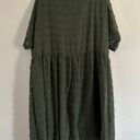 🦋 NWT HBEYYTO Green Polka Dot Sheer Textured Mini Dress Formal Casual XXL Photo 3