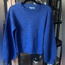 Tularosa  sweater cobalt blue knit balloon sleeves crewneck long sleeve chunky Photo 7