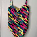 Relleciga  Womens One-Piece Classic Swimsuit‎ Size M Yellow Geometric 80s Retro Photo 2