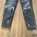 American Eagle Grey Denim Distressed Mom Jeans Photo 2