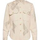 Polo  Ralph Lauren Beaded Embellished Button Down Shirt Cream Western Oxford Size Photo 2