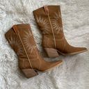 Cute Cowgirl embroidered mid calf boots, size 6 Brown Photo 0