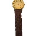 Seiko VTG Ladies  Quartz Gold Tone Watch Brown Leather Braided StrP/Band Casual Photo 2