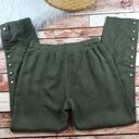 Soft Surroundings  green chino pants w/ gold buttons Women’s Size S Photo 3