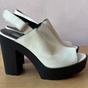 Steve Madden White and Black Heeled Sandals Photo 0