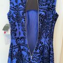 Gabby Skye  NWT Fit & Flare Dress Women Size 6  Royal Blue & Black Velvet… Photo 6