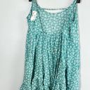 Aeropostale NWT Retro Floral Spaghetti Strap Ruffle Mini Teal Dress Size Small Photo 5