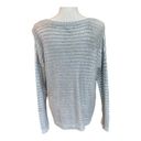 a.n.a  Womens Sweater Silver Metallic Pullover Waffle Knit Long Sleeve XL New Photo 5