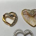 Monet Lot Of 3 Pretty Rhinestone Heart Shaped Brooch Pins 1  Photo 1