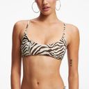 Good American 30.  Women’s Khloe Satin swim top in Zebra001 size 1(Small) Photo 0