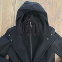 BCBGMAXAZRIA Samantha Black Wool Toggle Hooded Coat in Black Size Large Photo 3