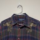 Polo  Ralph Lauren Embroidered Peacock Plaid Relaxed Fit Button Down Blouse XL Photo 4