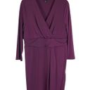 Torrid Plus 2 Solid Purple Long Sleeve Surplice Midi Flowy V-Neck Dress Photo 0