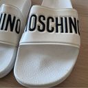 Moschino  White Rubber Logo Slides Photo 6