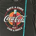 Coca-Cola  Cropped Short Sleeve Crew Neck Graphic Shirt Black Red White Photo 1