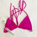 Good American  Pink Jacquard Triangle Bikini Top Medium M NWT Photo 5