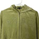 BCBG MAXAZRIA Green Velour Zip Up‎ Sweater Y2K Velvet Hoodie Sz Medium Photo 1