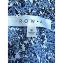 The Row  A Women's Blue Floral Faux Wrap Tie Waist Short Sleeve Dress S NWOT Photo 7