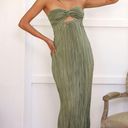 Hello Molly NEW  WEARING THIS TONIGHT PLISSE
STRAPLESS MAXI DRESS in SAGE Photo 7