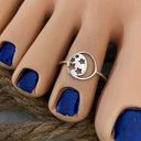 The Moon  And Stars Sterling Silver Toe Ring Midi Ring Photo 2