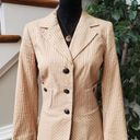 Dana Buchman  Womens Beige Striped 100% Cotton Single Breasted Blazer Jacket 12 Photo 0