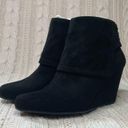 Jessica Simpson  REACA Women Pointed Toe Suede Wedge Bootie In Black Photo 1