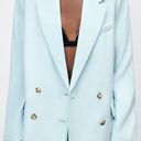 ZARA Sky Blue Flowy Blazer Photo 4