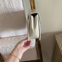 Frenchy Of California Vintage  ivory leather & gold hardware crossbody front flap bag Photo 3