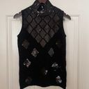 Emporio Armani  Black Wool Diamond Sequined Sweater Size 40 Photo 7