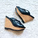 Jessica Simpson  Kayla Platform Wedge Sandals Open Toe Black Leather 9.5 Slip On Photo 1