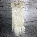 Leslie Fay Vintage 80's  sleeveless lace cream dress with ruffles size 10 Photo 10