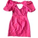 Elliatt  x REVOLVE Ava Dress Womens Large Hot Pink Open Back Puff Sleeve Barbie Photo 2