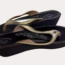 Olukai  Womens Paniolo Wedge Flip Flops Shoes Gold 39 US 8 bf Photo 8