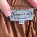 Stonebridge Women's Vintage Pleated Maxi Skirt Tan Size XL Brown Photo 4