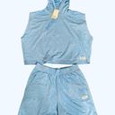 Nwt  H&m set shorts and sleeveless hoodie blue cotton Photo 2