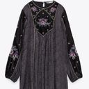 ZARA  EMBROIDERED MIDI Dress w/ Round Neck & Long Sleeves w/ Elastic Cuffs NEW Photo 13