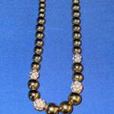 Ralph Lauren Vtg Lauren  15” Graduating Gold Ball Beads 4 Beads with Rhinestones Photo 1