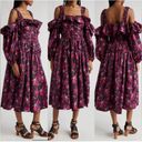 Ulla Johnson $550  Caprice Floral Cold Shoulder Long Slv Cotton Dress Zinnia Sz 2 Photo 2