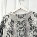 Chico's  Grey White Snake Print Cozy Embellished V Neck Poncho Sweater S/M Photo 8